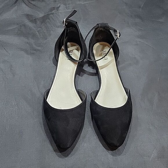 A.N.A A NEW APPROACH POINTED TOE ADJUSTABLE BUCKLE STRAP FLAT SHOE - Picture 3 of 14